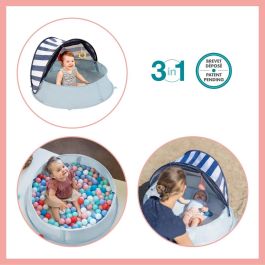 Babymoov Aquani Mariniere Parque Infantil 3 en 1 Anti-UV SPF 50+ Cama Supletoria Piscina Pop-up Desde Nacimiento Mosquitera