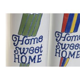 DKD Home Decor Paraguero Urban Multicolor de Porcelana, Juego de 2 Unidades, Diseño "Home Sweet Home", 19x45x19 cm