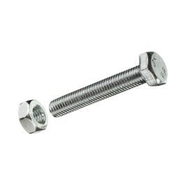 Fadix Tornillo Métrica Cabeza Hexagonal Cincado con Tuerca M8x60mm - Pack 2 Unidades