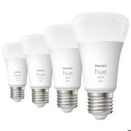 Philips Hue 8719514319141 Bombilla LED Inteligente E27, 800 Lúmenes, Bluetooth, 4 Unidades
