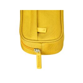 Estuche Portatodo Liderpapel Classic Ovalado 2 Cremalleras Con Bolsillo Delantero 210x90 mm Amarillo