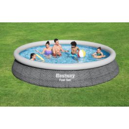 Bestway Piscina Hinchable Adulto Aro Ratan con Depurador 475x84 cm Jardin 57313