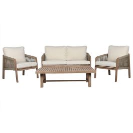 Conjunto de Mesa con 3 Sillones Home ESPRIT Marrón Cuerda Acacia 138 x 79 x 83 cm Precio: 1121.69000009. SKU: B1FQR2V8JM