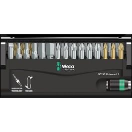 Wera 05056440001 Set de Puntas de Destornillador Bit-Check 30 Universal 1, 29 Piezas, Hexagonal, Phillips, Pozidriv, Torx Plus