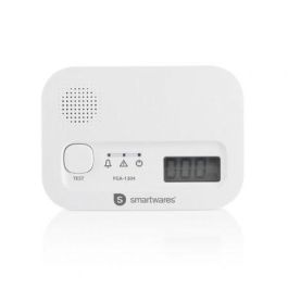 Smartwares FGA-13041 Detector de Monóxido de Carbono CO | Sensor 10 Años, Pantalla, Alarma 85 dB | Seguridad Hogar Baterías Reemplazables