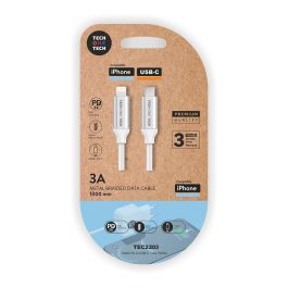Tech One Tech Cable USB-C a Lightning 1m Blanco - Nylon, Carga Rápida, Compatible con Apple Precio: 5.89000049. SKU: B1DGD39J8J
