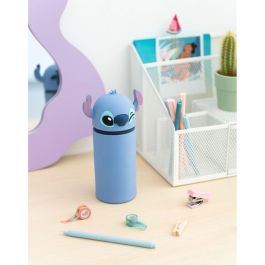 Disney Portatodo 3D Stitch Tropical de Silicona - Estuche Escolar 17x6.5cm con Cremallera