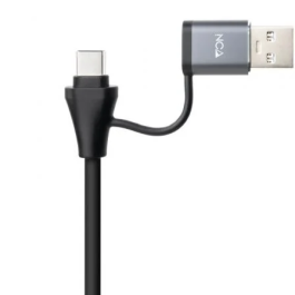 NANOCABLE CONVERSOR USB-C+USB-A/M 3.0 ETHERNET GRIS 15CM