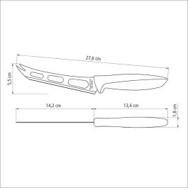 Tramontina Cuchillo para Queso Plenus Negro 15,24 cm Acero Inoxidable Mango Polipropileno