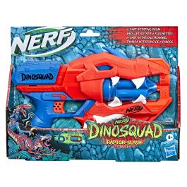 Hasbro Nerf Lanzador Dino Squad Raptor-Slash con Tambor Giratorio de 6 Dardos para Aventuras de Batalla