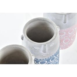 DKD Home Decor Macetero Urban 12x12x18 cm (4 Unidades) Amarillo Azul