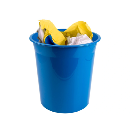 Q-connect Papelera Plástico Azul Opaco 13 Litros 275x285 mm