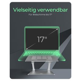 ICY BOX IB-NH300 Soporte para Ordenador Portátil hasta 17" Plata Aluminio