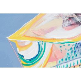 DKD Home Decor Cuadro Moderno Multicolor 80 x 80 cm (2 Unidades) Pintado a Mano en Lienzo y Pino