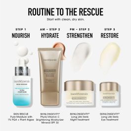 bareMinerals SKIN RESCUE PURE MOISTURE SERUM - Sérum Facial Hidratante Intensivo 24H, Luminosidad, Barrera Piel, Clínicamente Testado, 30 ml