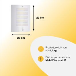 Brilliant Lámpara de Pared TODD-Outdoor con Detector H29cm Blanco Brillante
