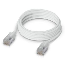 Ubiquiti Cable de Red Premium Cat 6A 10 GbE PoE++ RJ45/RJ45 Trenzado Translúcido/Blanco 2m para Redes de 10 Gigabits