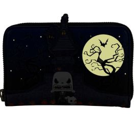 Loungefly Cartera con cremallera Jack Skellington Pesadilla Antes de Navidad Disney, cuero vegano, 15x10cm