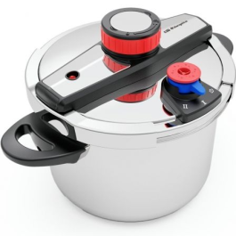 Orbegozo HP 6200 Olla a Presión 6L Acero Inoxidable 18/10 Sistema EasyLock para Cocinas de Inducción y Todo Tipo de Fuegos