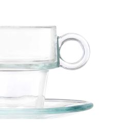 Taza Vidrio Cafe 90Ml Con Plato Vivalto 8X6CM (24 Unidades) Taza Vidrio Cafe 90Ml Con Plato Vivalto 8X6CM (24 Unidades)