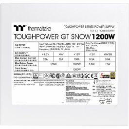 Thermaltake Toughpower GT 1200W Snow ATX3.1 80+ Gold Fuente de Alimentación Modular Blanca para PC