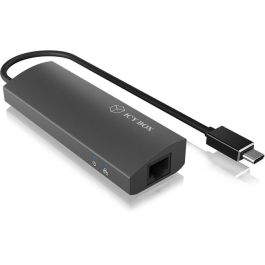ICY BOX IB-HUB1406-C - HUB USB-C de 4 Puertos: 3xUSB 3.0 y 1xGigabit LAN
