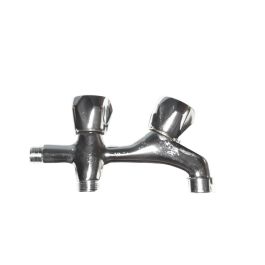 Edm Grifo de lavadora doble v/metal cromado 1/2" entrada 3/4" salida
