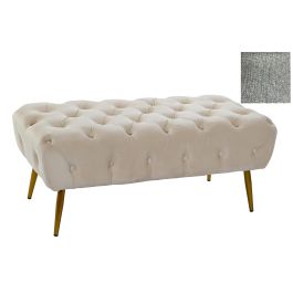 DKD Home Decor Descalzadora Glam Capitoné Verde Jade de Poliéster y Metal, Desmontable, 103x46x43 cm