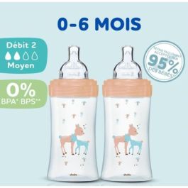 Dodie DOD3700763510989 Conjunto 3 Biberones Sensation+ Anticólico Cristal 270ml 0-6 meses con pacificador plano