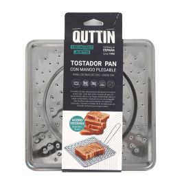 Quttin Tostador de Pan de Acero con Mango Plegable Medidas 20x20x1.2 cm