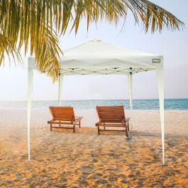 Cenador Aktive 300 x 250 x 300 cm Tela Acero Blanco Cenador Aktive 300 x 250 x 300 cm Tela Acero Blanco