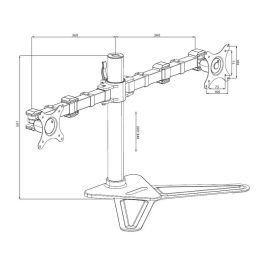 iiyama DS1002D-B1 Soporte de Mesa para 2 Pantallas, Ajuste de Altura, 10 kg por Pantalla, VESA 100x100/75x75 mm, Para Pantallas 10''-30'', Negro