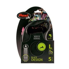 Flexi Cinta de Correa Flexi-Black 5 M L 50 kg, Multi Color, Sistema Guía Antiatasco, Ampliable con Multi Box y Luces LED