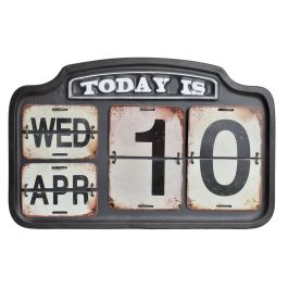 DKD Home Decor Calendario Vintage Negro Blanco Metal 42 x 27 x 3.5 cm Precio: 22.49999961. SKU: S3007444