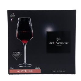 Chef & Sommelier Set 6 Copas Vino Vidrio Symetrie 55 cL Transparente con Relieve