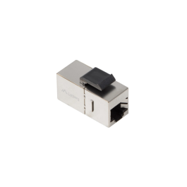 Lanberg Adaptador RJ45 Cat.6 FTP Hembra - Hembra Blindado para Extensión de Red, Conector Compacto y Fiable en Negro/Acero Inoxidable
