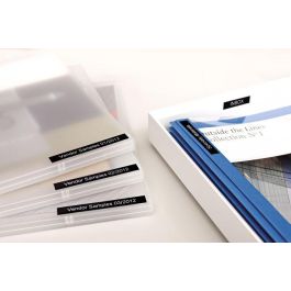 DYMO D1 Etiquetas Estándar Poliéster, Blanco sobre Negro, 12mm x 7m, para Oficina y Hogar