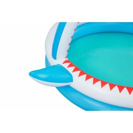 Bestway Piscina Hinchable Infantil 2 Aros Tiburon Aspersor 163x127x92 cm +2 Años Jardin 53157