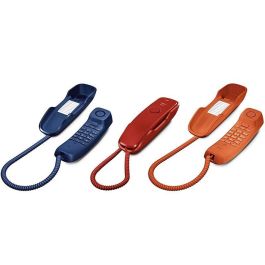 Gigaset DA210 Teléfono Fijo Analógico Compacto con Cable, Montable en Pared, 10 Marcación Rápida, Función Re-llamada, Rojo