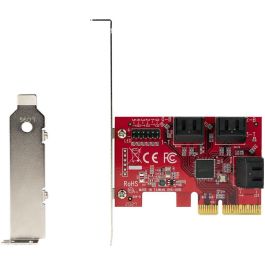 StarTech.com Tarjeta Controladora PCIe SATA 6 Puertos 6Gb/s 6P6GR Rojo