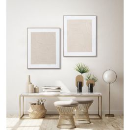DKD Home Decor Cuadro Abstracto Lienzo Blanco Beige Pino 4.5 x 102 x 82 cm (2 Unidades)