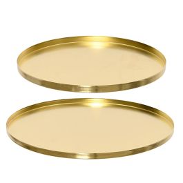 Decoris Plato de Hierro Dorado Ø35 x 1,5 cm
