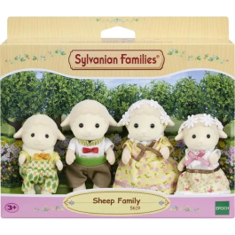 Sylvanian Families Familia de Ovejas 4 Figuras Articuladas y Vestidas Mamá Papá Hijo Hija Muñecos Juguete
