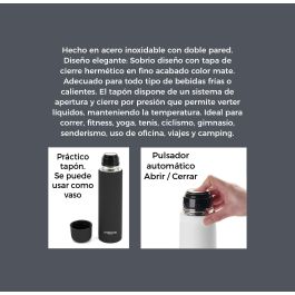 Thermosport Termo Inox 500 ml Soft Touch Negro Mate (6 Unidades)