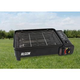 Algon Bbq Hornillo de Gas Portátil con Parrilla 43x28x11.2 cm – Ideal para Camping y Barbacoas al Aire Libre