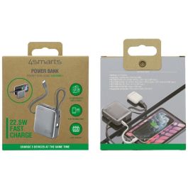 4smarts Powerbank Pocket Dual Cord 10000mAh 22.5W Gris 541625