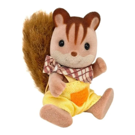 Sylvanian Families Familia de Ardillas Rojas 4 Personajes Articulados: Mamá, Papá, Hijo e Hija, Ropa Quita y Pon, A Partir de 3 Años