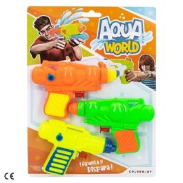 Color Baby Pistola de Agua Aqua World para Niños, Pack de 3 Modelos Surtidos, 19x3x25.5 cm, Juguete Acuático +3 años