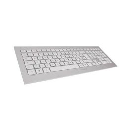 Cherry DW 8000 Juego de Teclado y Ratón Inalámbrico, Diseño Moderno y Plano, Blanco/Plateado