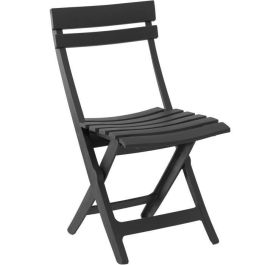 Silla Plegable Miami Antracita de Resina, 42x50x80 cm, Ideal para Exteriores, Resistente UV/Frío y Fácil de Limpiar Precio: 47.59000059. SKU: S7187000